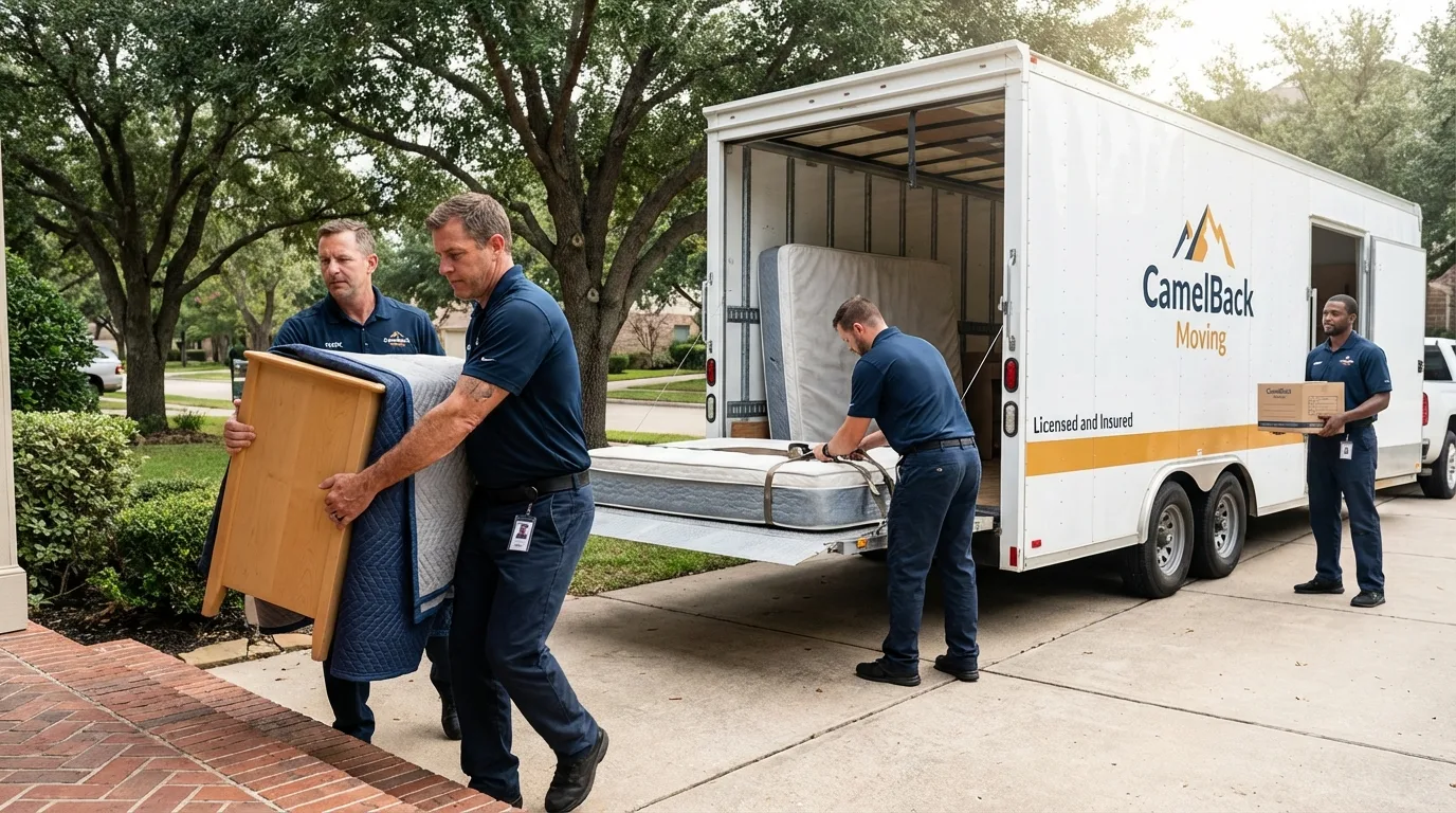 Crew loading residential truck for cross-state move from Middletown, MD