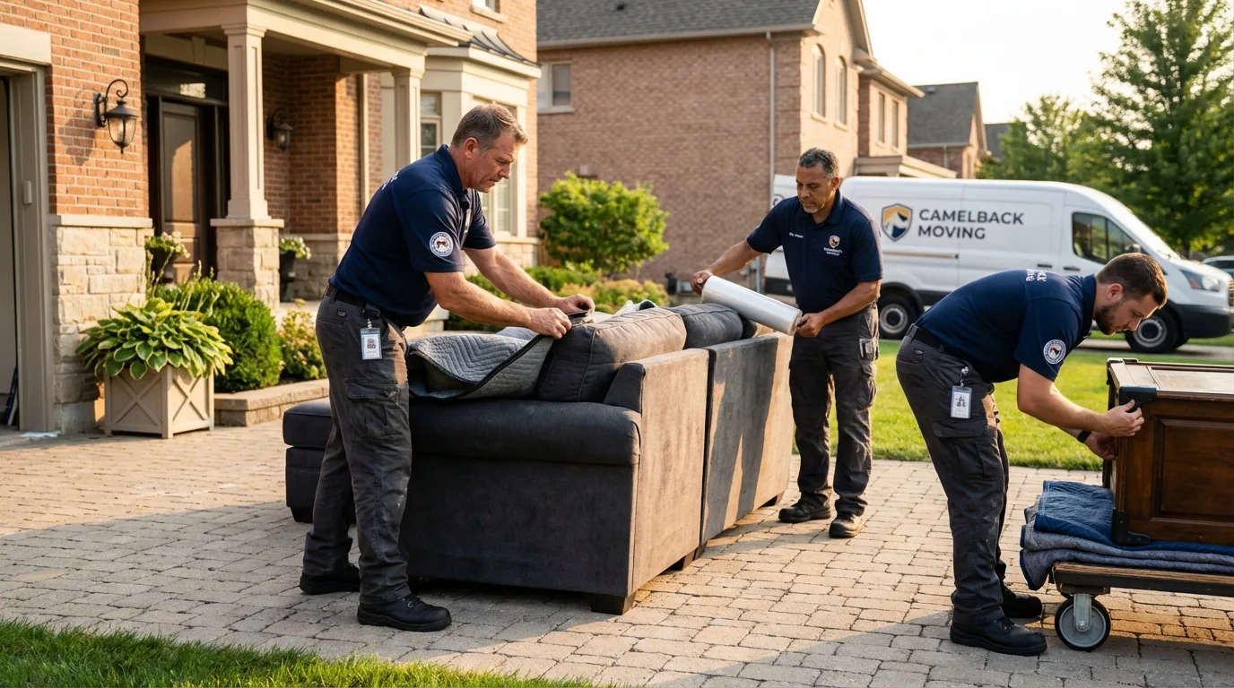 Large estate moving crew wrapping furniture in Middletown, MD